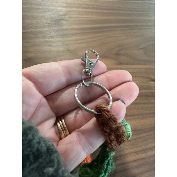 Brand New Hand Made Crochet Halloween Fall Ghost Pumpkin Bag Charm - Picture 7 of 8